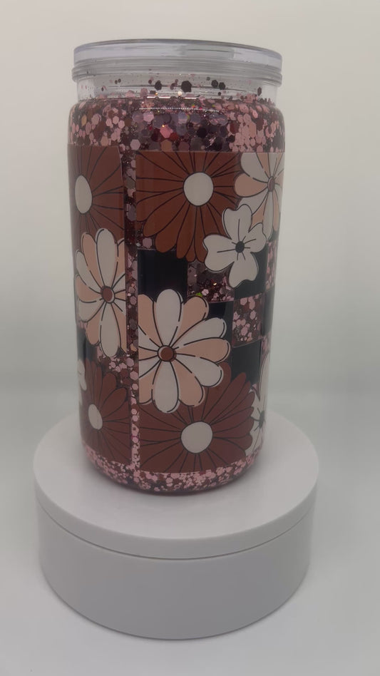 Brown checker Snowglobe Timbler
