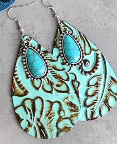 Teal Drop Earrings