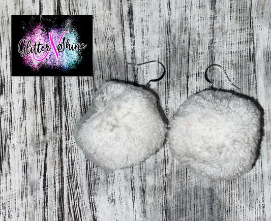 White Pom Pom earrings