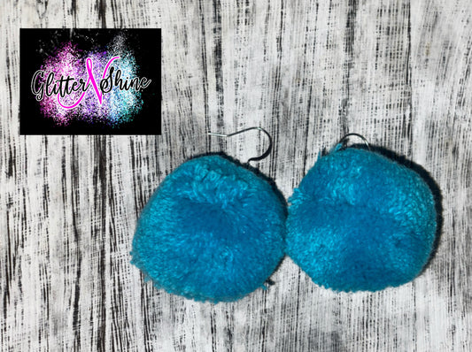 Blue Pom Pom earrings